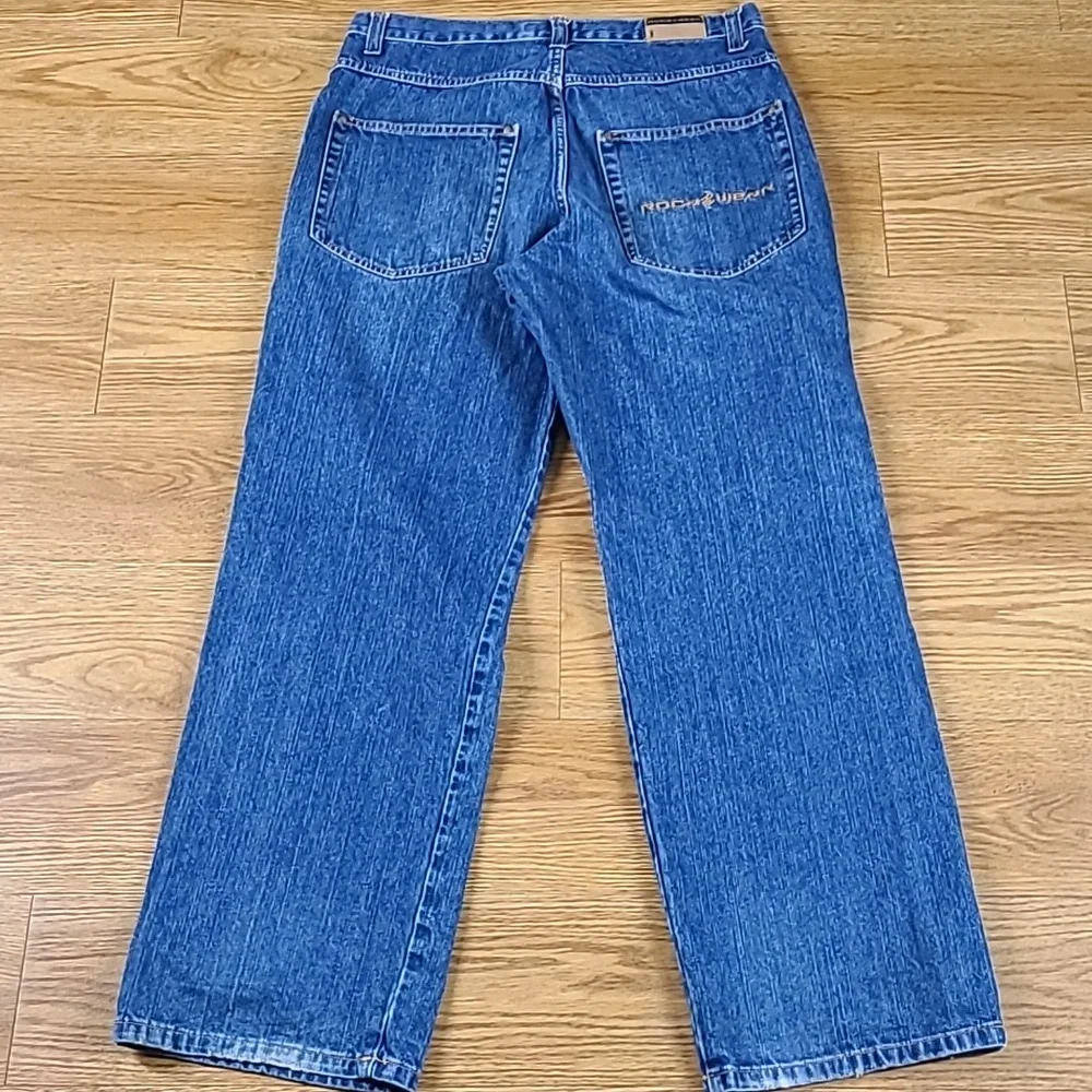 ROCAWEAR Y2K VINTAGE 1999 MEN'S WIDE LEG STRAIGHT 34x30 LIKE NEW  FEEL JEAN